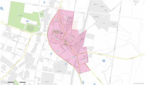 map with heritage overlay highlighted